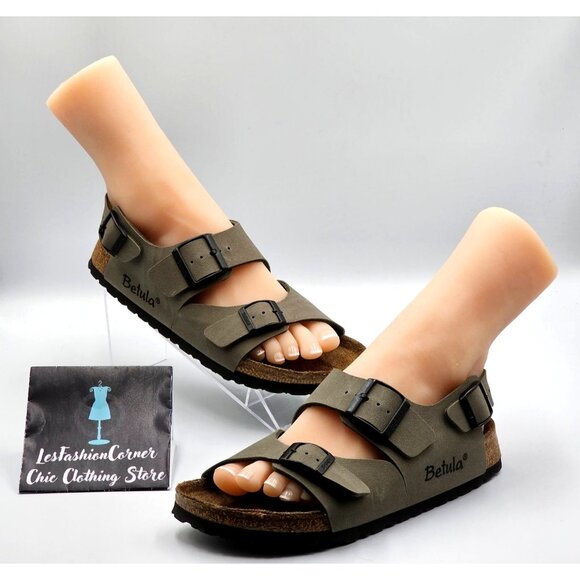 Birkenstock Betula Women's Olive Green Open Toe Double Strap Sandals Size 6 2346 - Picture 4 of 16